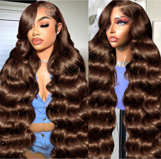 26” Chocolate Brown 13x6 Human Hair Wig